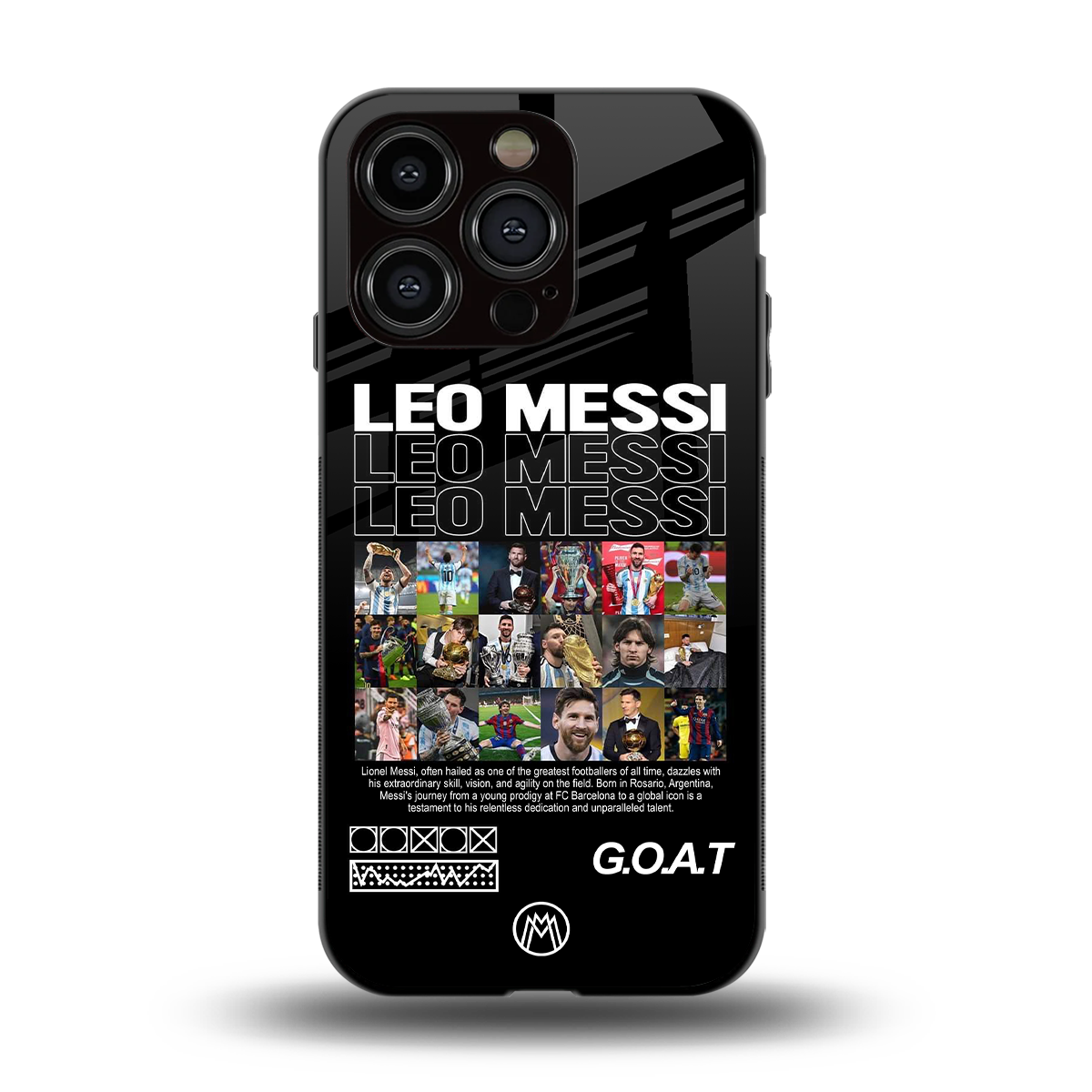 leo messi back phone cover | glass case for iphone 15 pro