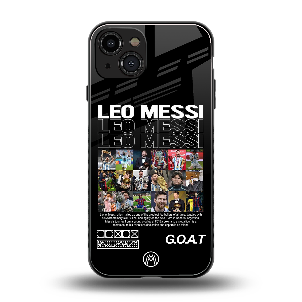 leo messi back phone cover | glass case for iphone 15