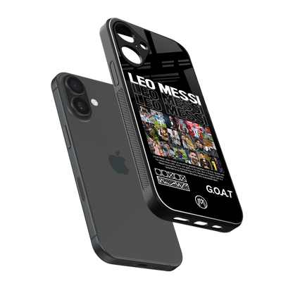 leo messi back phone cover | glass case for iphone 16 plus
