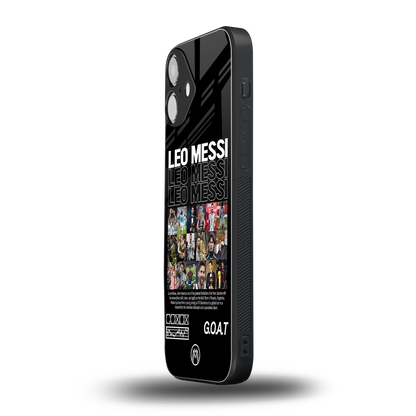 leo messi back phone cover | glass case for iphone 16 plus