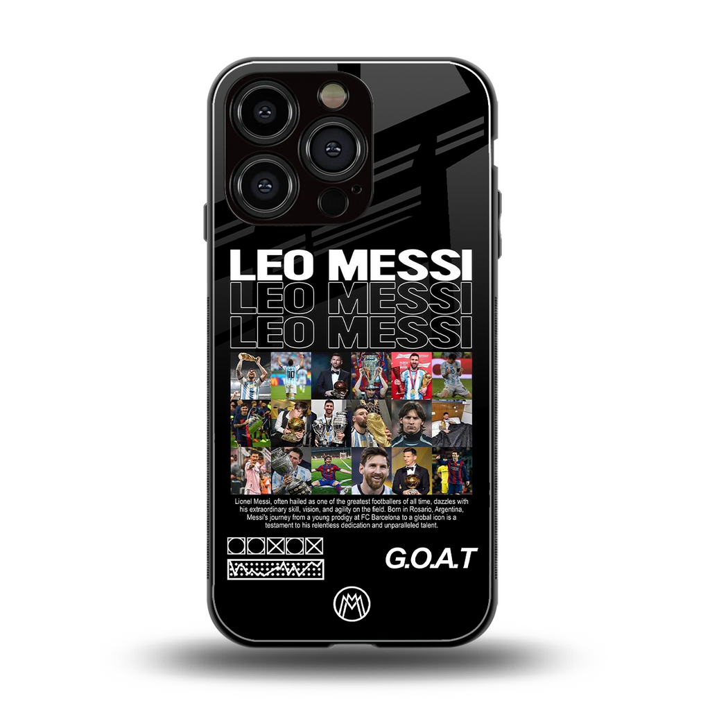 leo messi back phone cover | glass case for iphone 16 pro