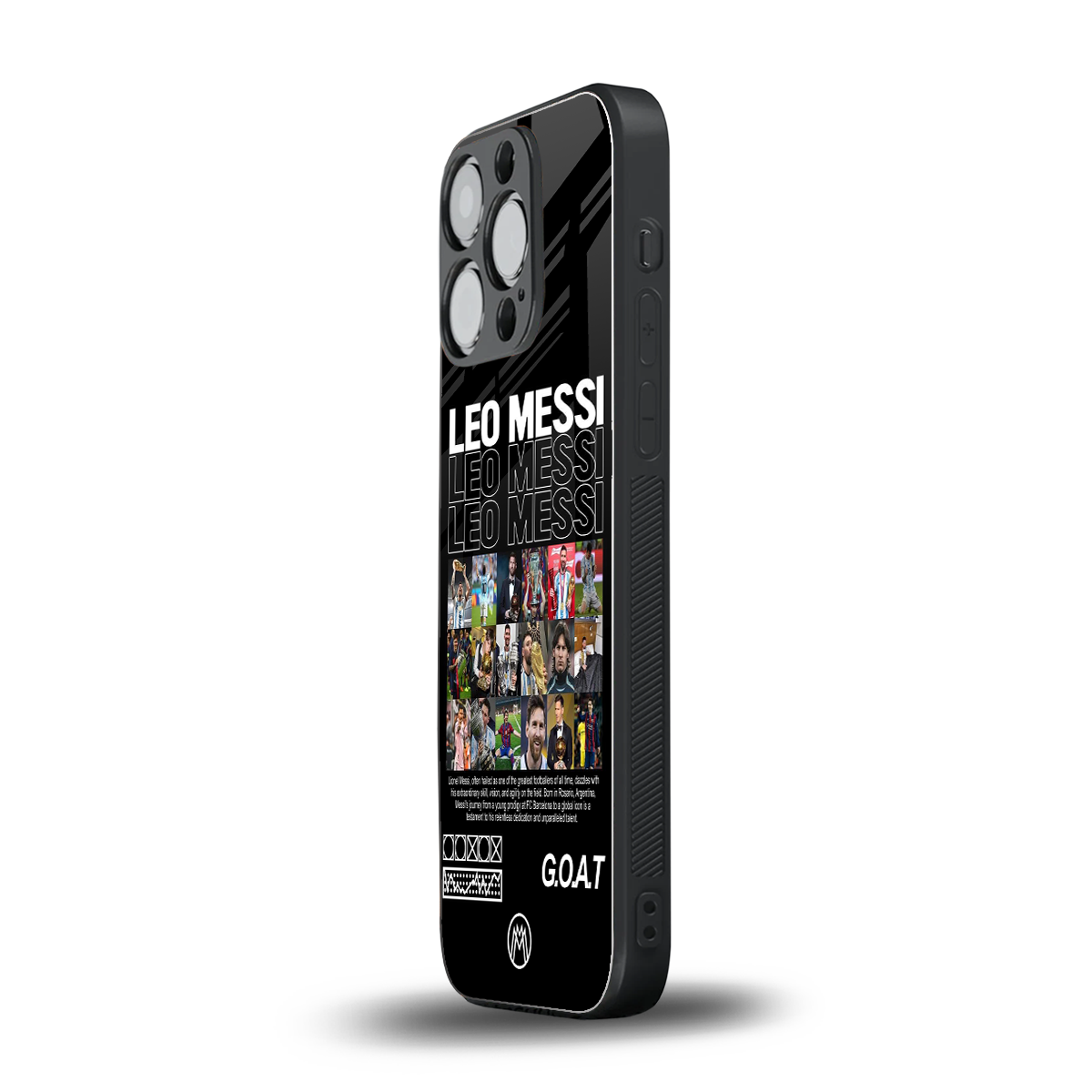 leo messi back phone cover | glass case for iphone 16 pro