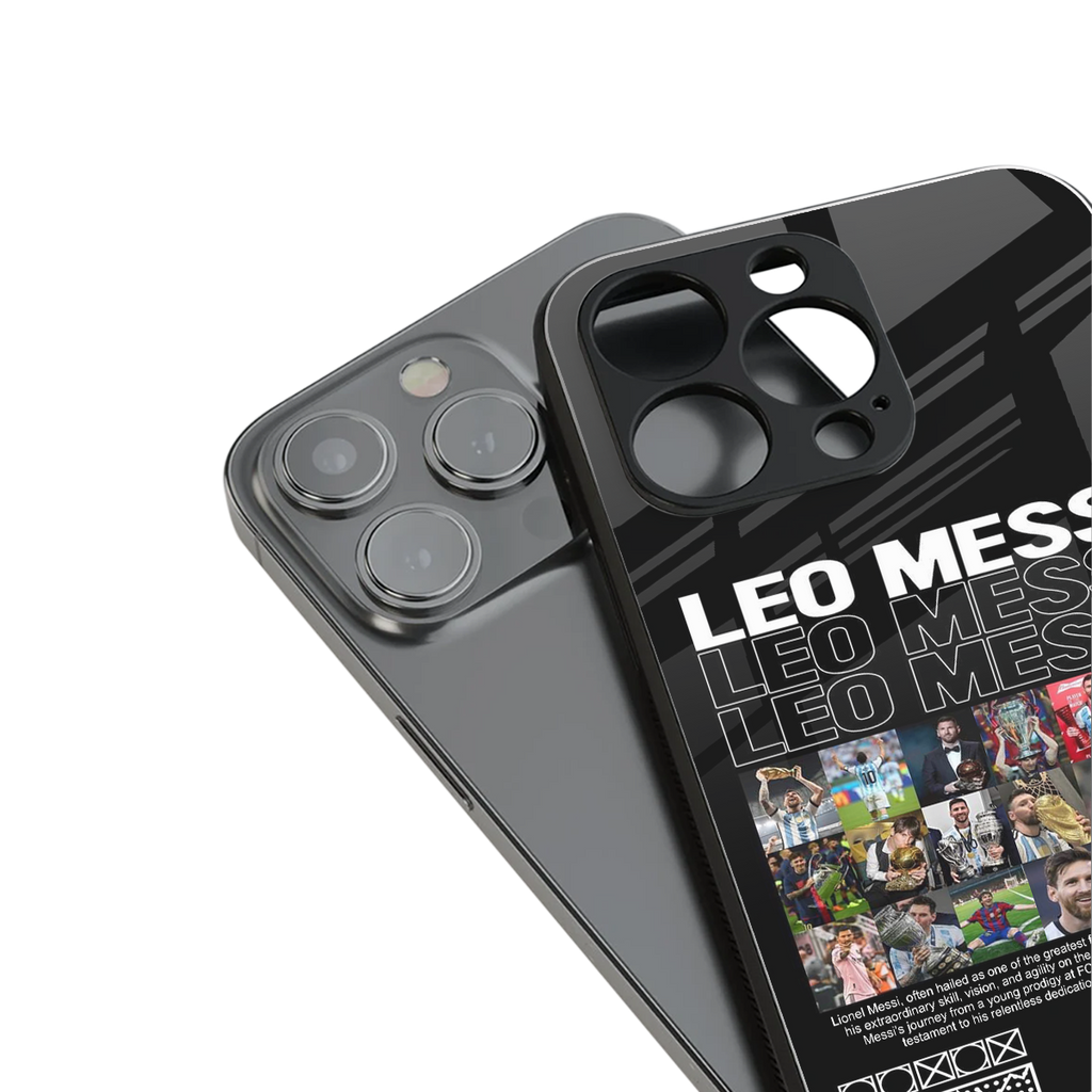 leo messi back phone cover | glass case for iphone 16 pro