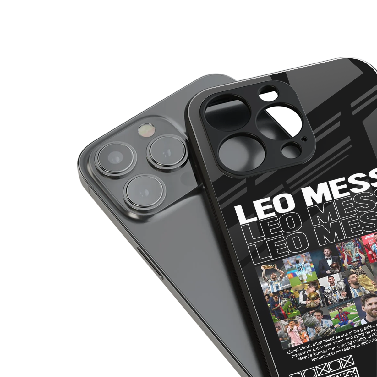 leo messi back phone cover | glass case for iphone 16 pro