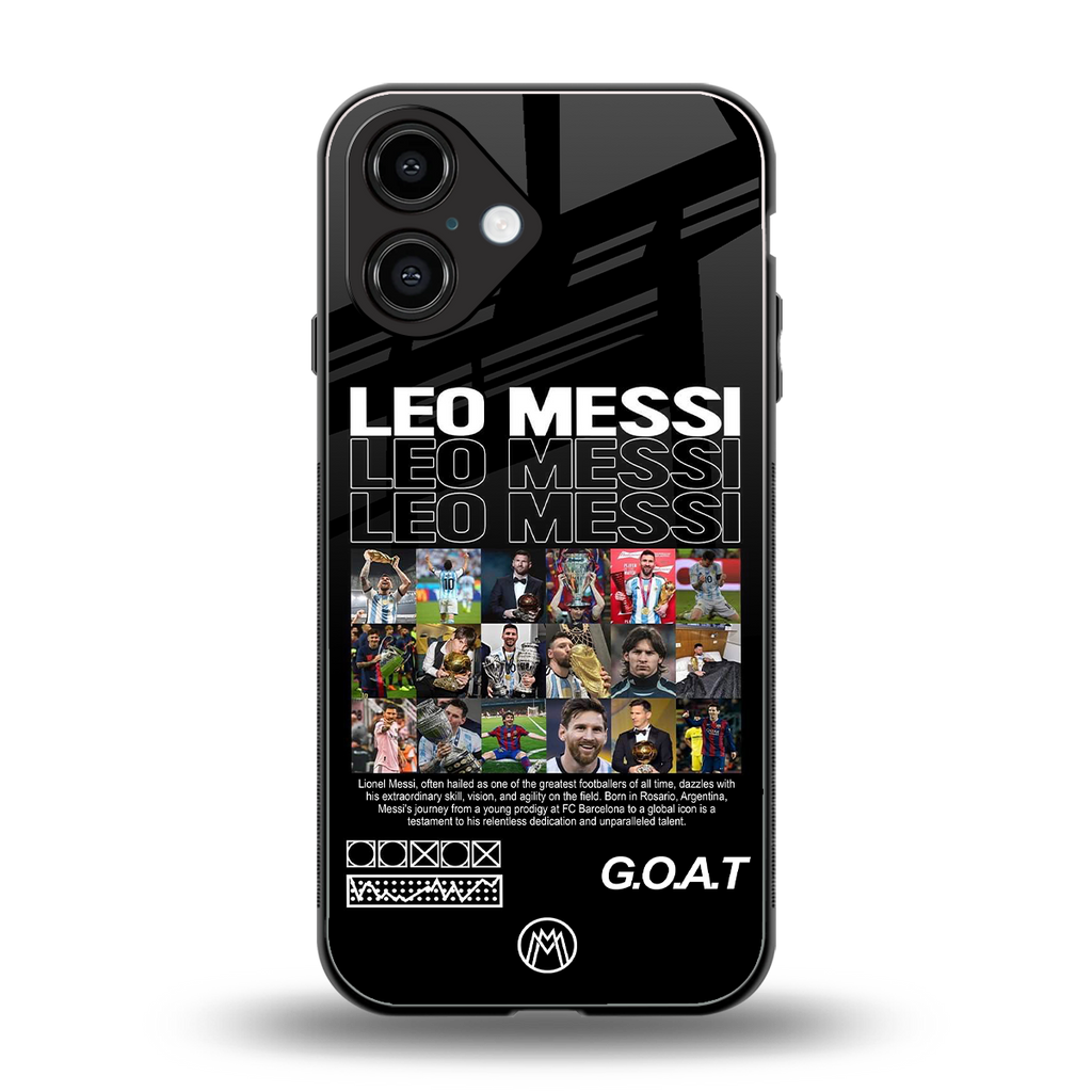 leo messi back phone cover | glass case for iphone 16