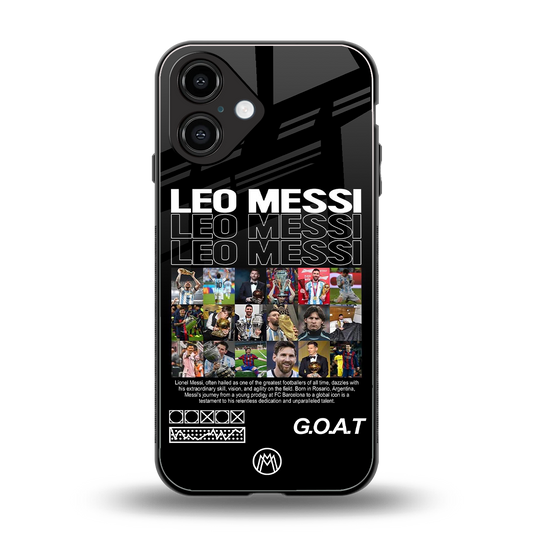 leo messi back phone cover | glass case for iphone 16