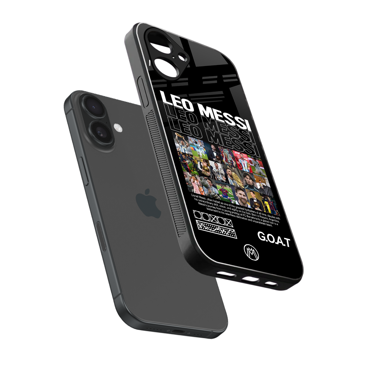 leo messi back phone cover | glass case for iphone 16