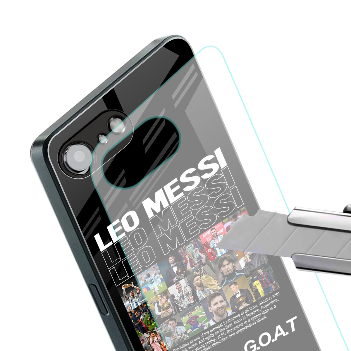 leo messi back phone cover | glass case for iphone 16e