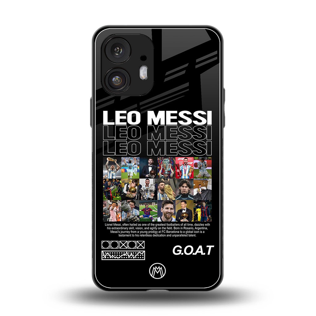 leo messi back phone cover | glass case for nothing phone 2