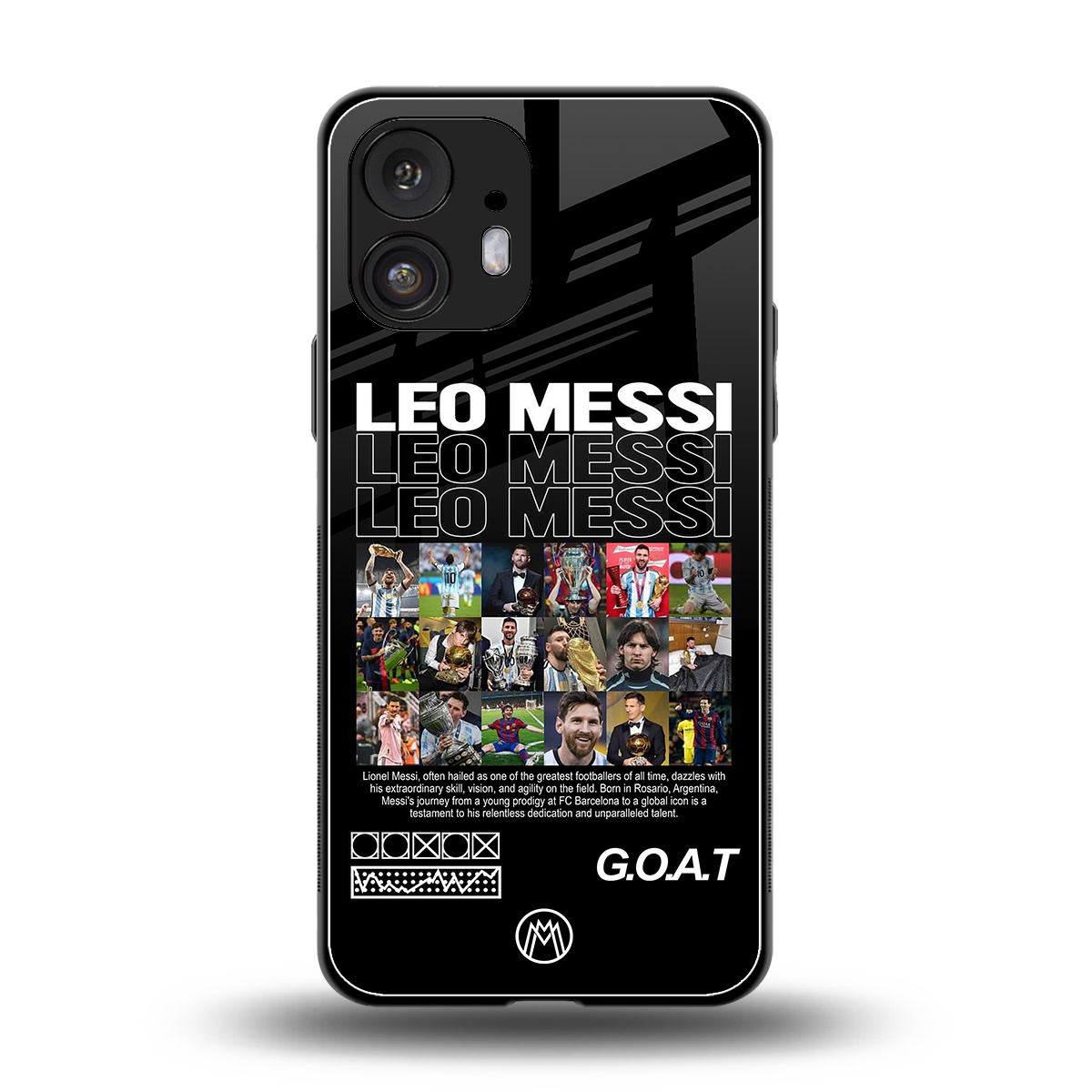 leo messi back phone cover | glass case for nothing phone 2