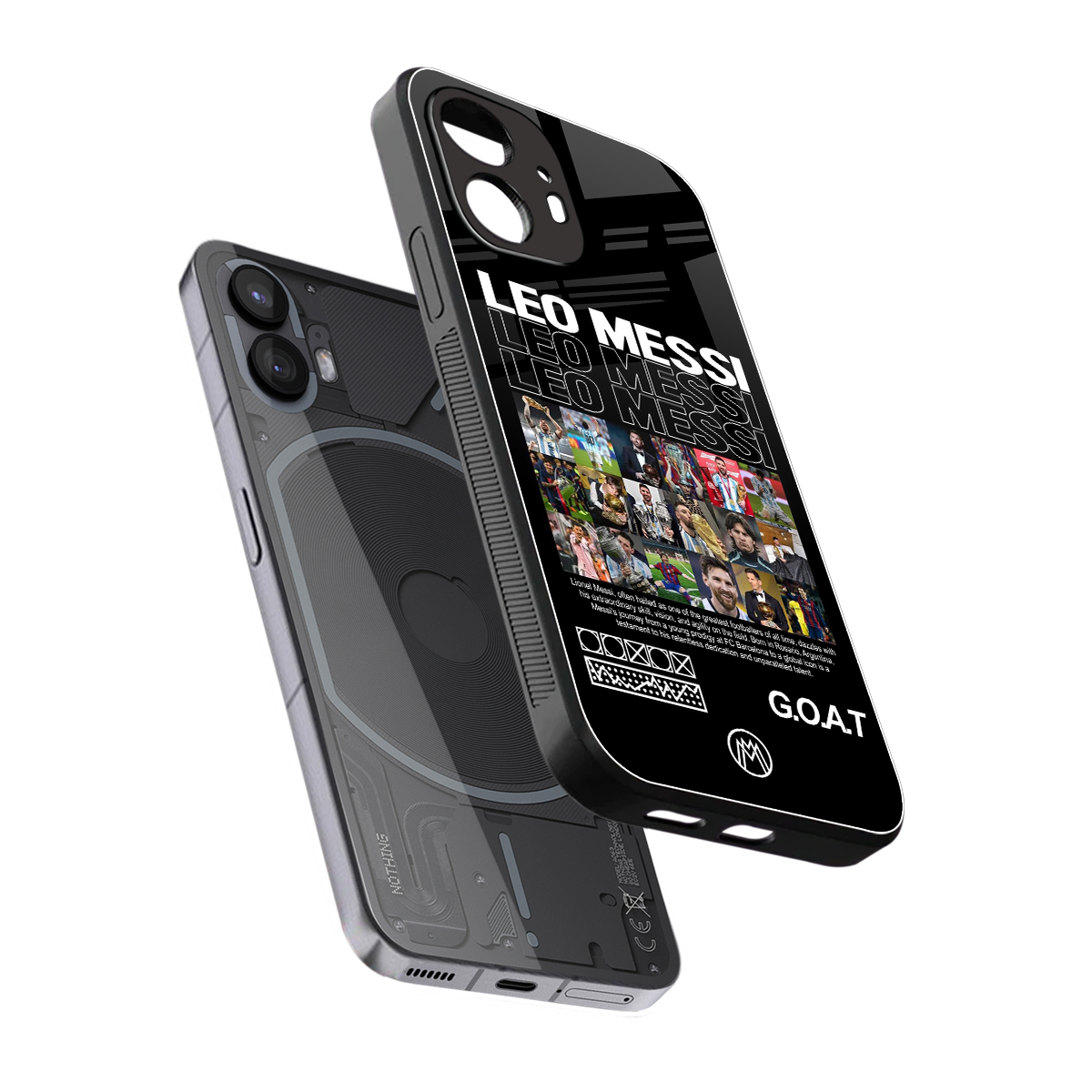 leo messi back phone cover | glass case for nothing phone 2
