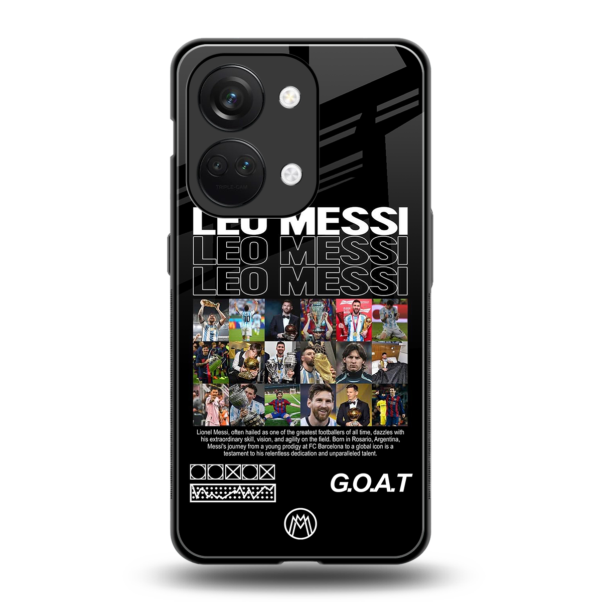 leo messi back phone cover | glass case for oneplus nord 3