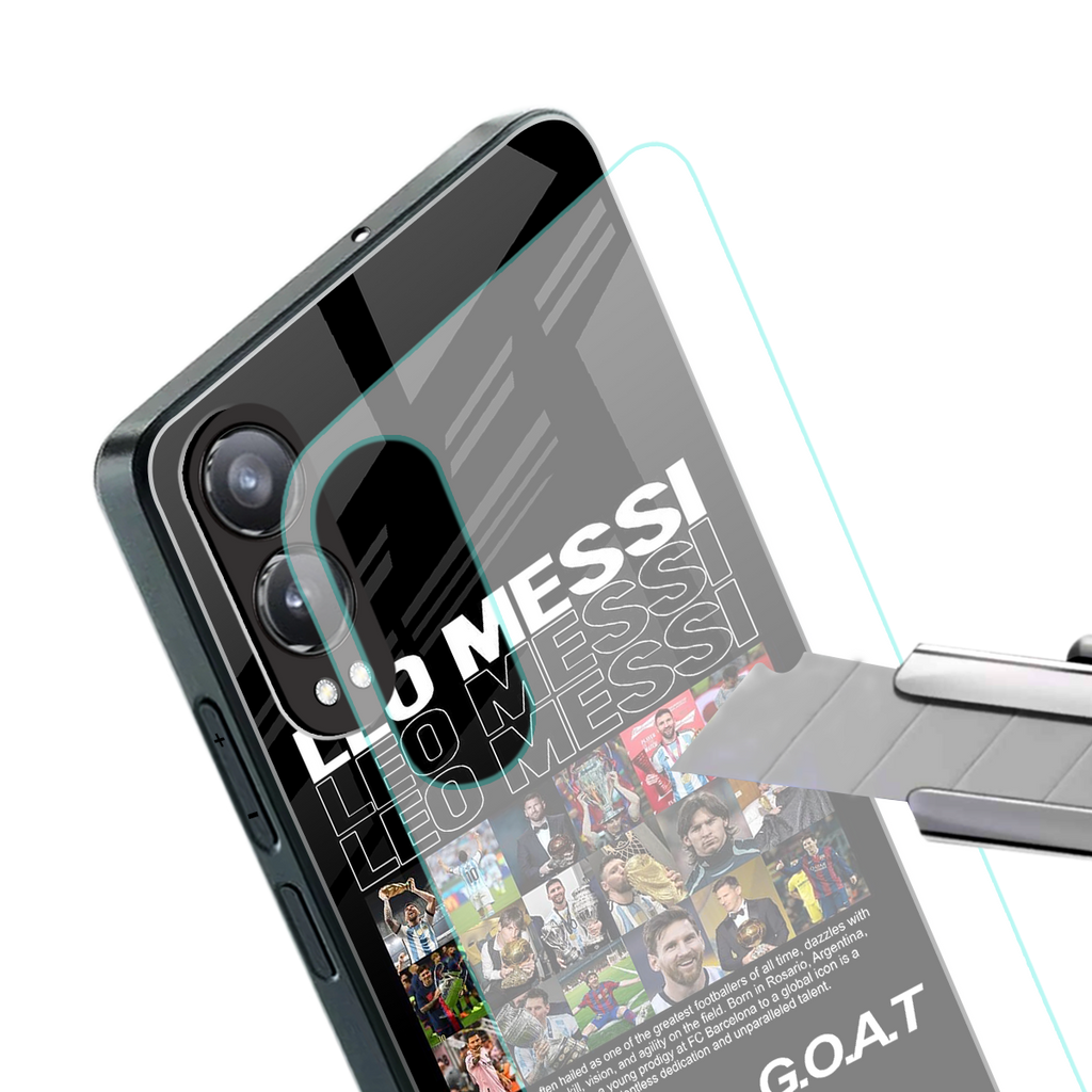 leo messi back phone cover | glass case for oneplus nord ce 4 lite