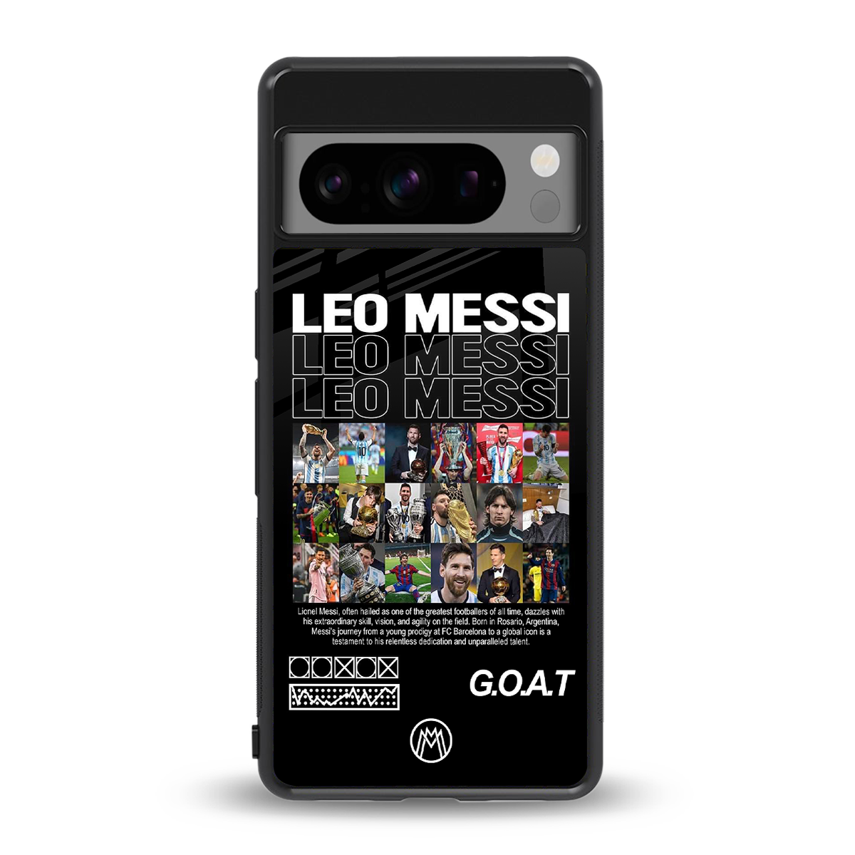 leo messi back phone cover | glass case for google pixel 8 pro