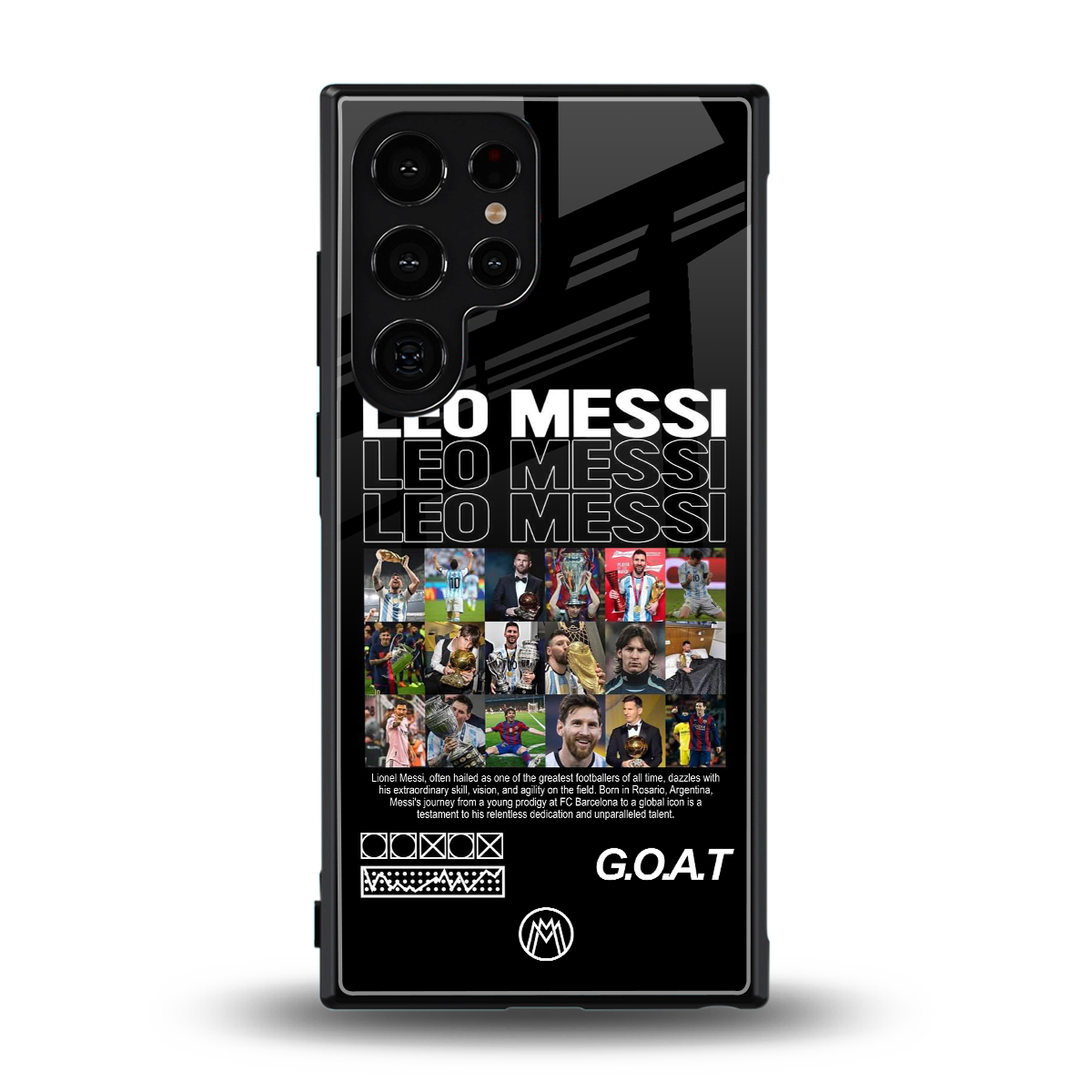 leo messi back phone cover | glass case for samsung galaxy s23 ultra