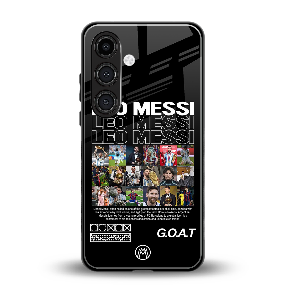 leo messi back phone cover | glass case for samsung galaxy s24 fe