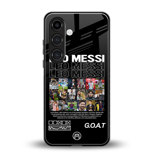 leo messi back phone cover | glass case for samsung galaxy s24 fe