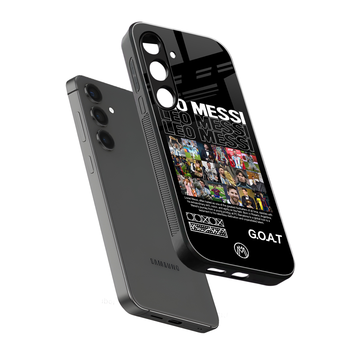 leo messi back phone cover | glass case for samsung galaxy s24 fe