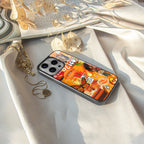 leo aesthetic collage back phone cover | glass case for iphone 15 pro