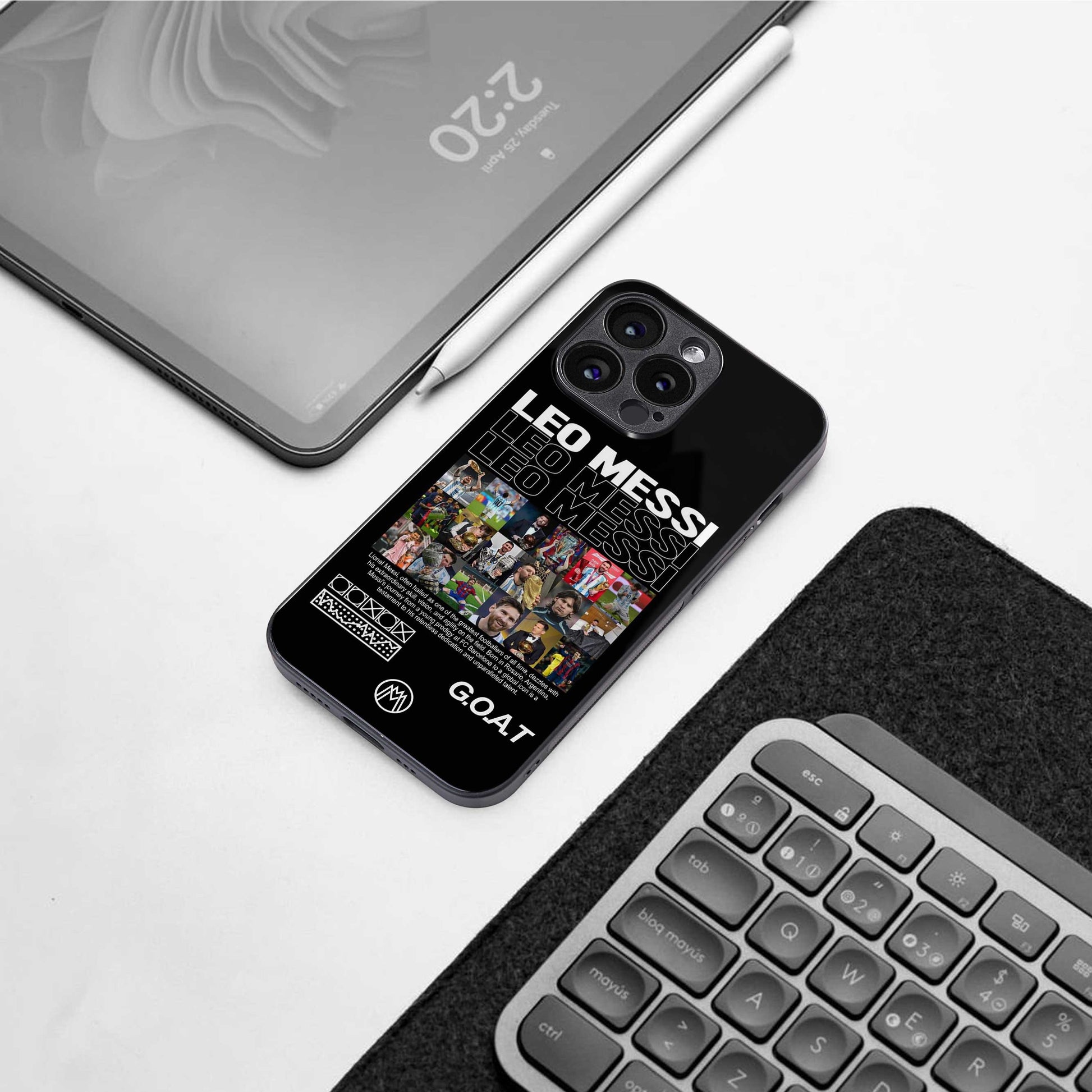 leo messi back phone cover | glass case for iphone 13 pro max