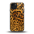 leopard fur back phone cover | glass case for iphone 13 mini