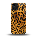 leopard fur back phone cover | glass case for iphone 13 mini