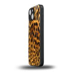 leopard fur back phone cover | glass case for iphone 13 mini