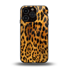 leopard fur back phone cover | glass case for iphone 13 pro