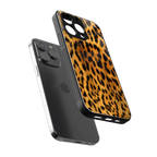 leopard fur back phone cover | glass case for iphone 13 pro