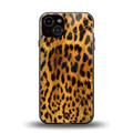 leopard fur back phone cover | glass case for iphone 13