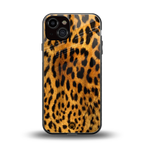 leopard fur back phone cover | glass case for iphone 13