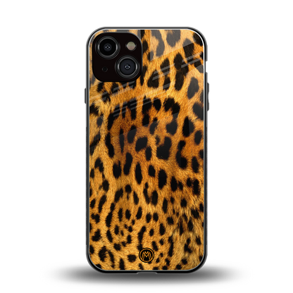 leopard fur back phone cover | glass case for iphone 13