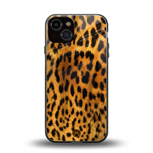 leopard fur back phone cover | glass case for iphone 13