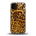 leopard fur back phone cover | glass case for iphone 14 plus