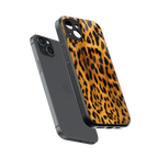 leopard fur back phone cover | glass case for iphone 15 plus