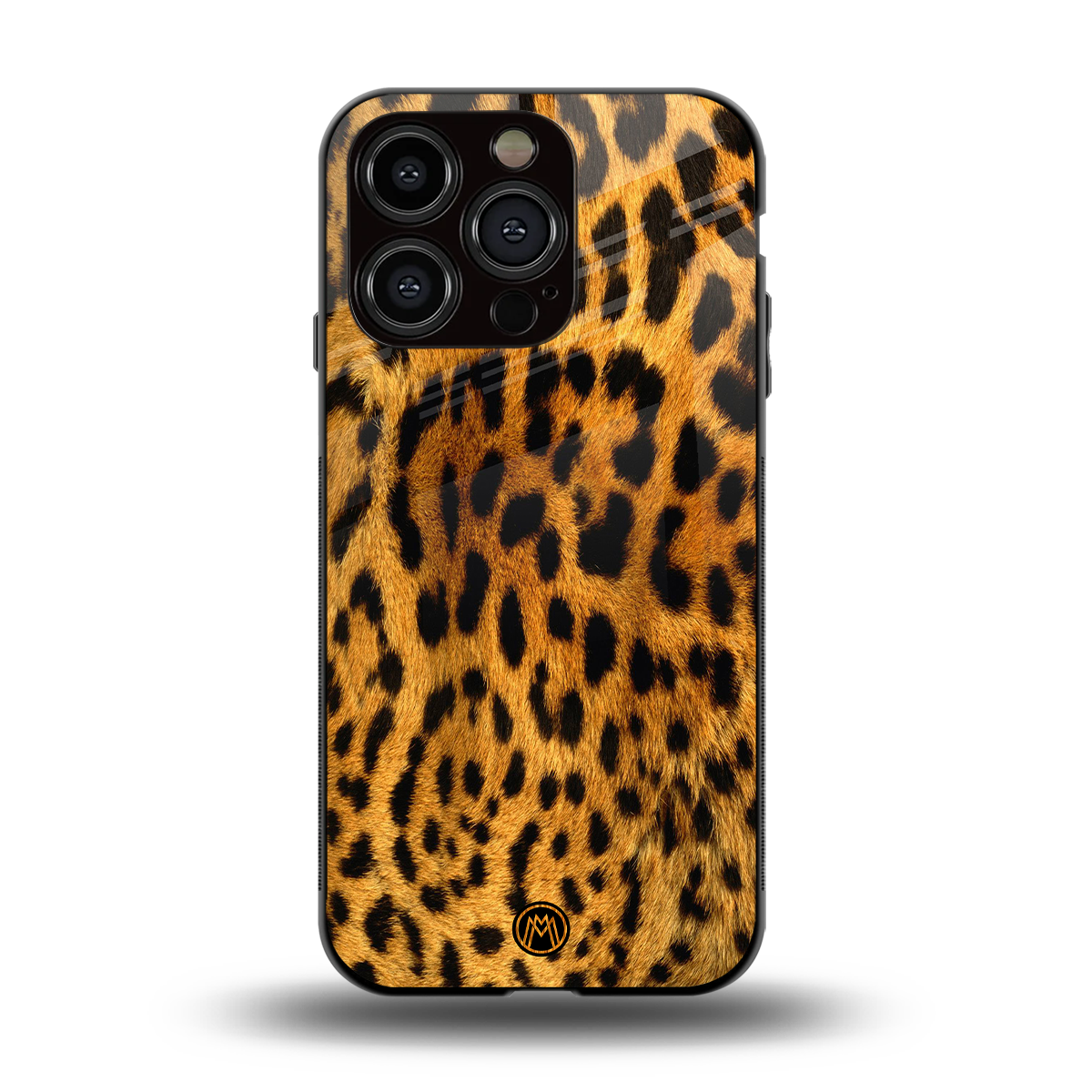 leopard fur back phone cover | glass case for iphone 15 pro