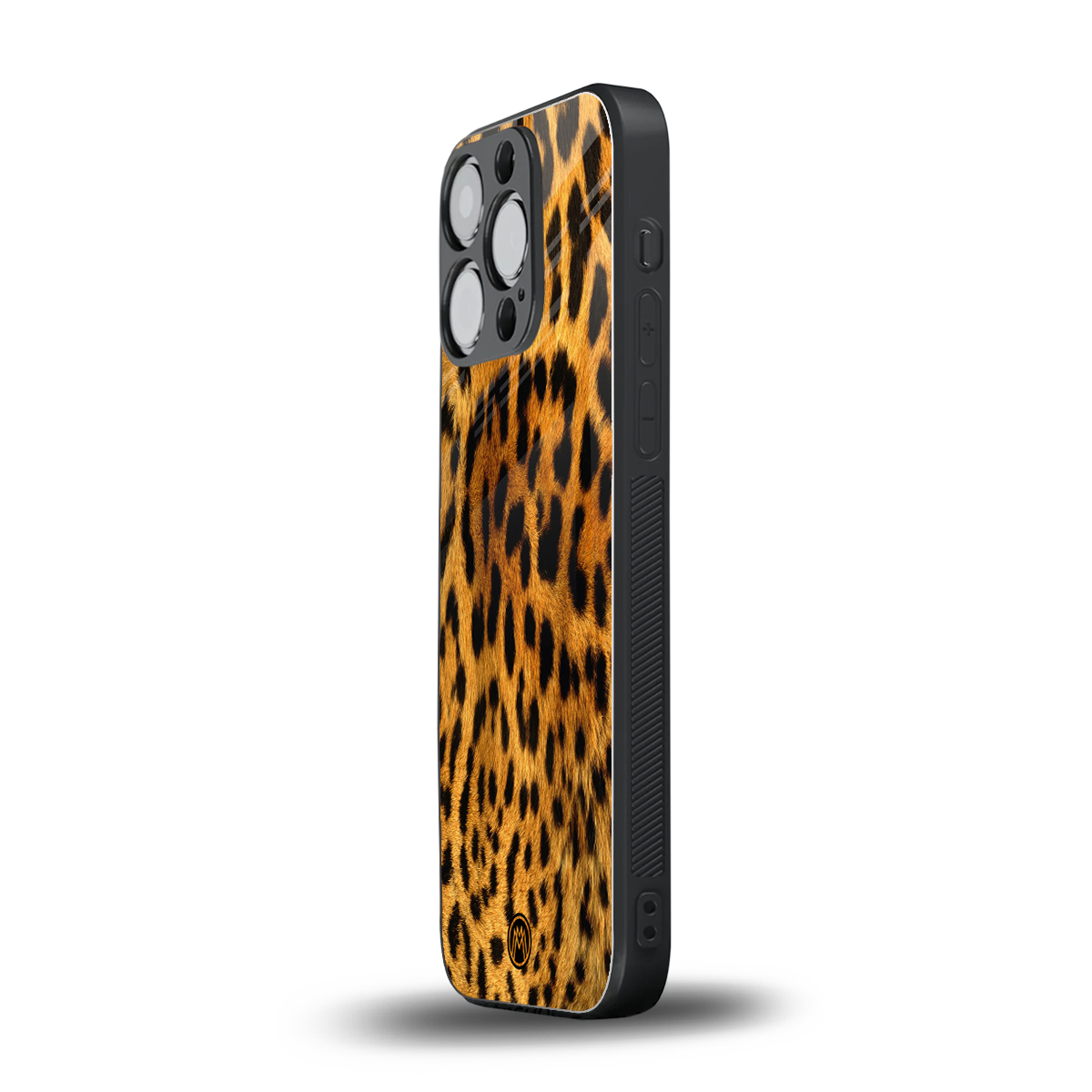 leopard fur back phone cover | glass case for iphone 14 pro