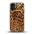 leopard fur back phone cover | glass case for iphone 16 plus