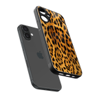leopard fur back phone cover | glass case for iphone 16 plus