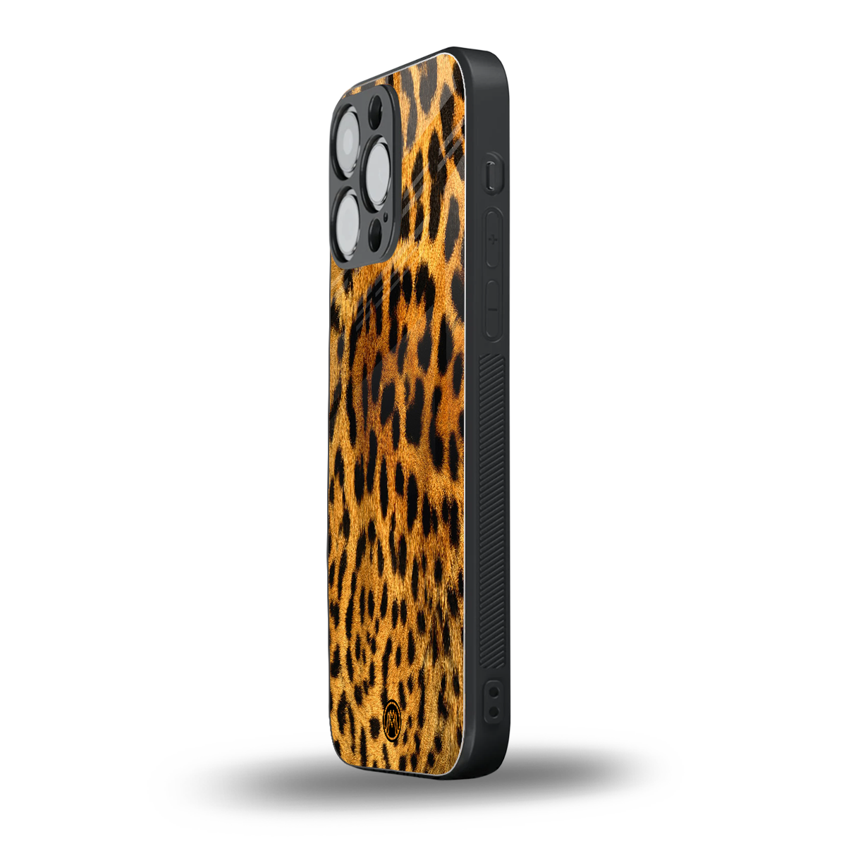 leopard fur back phone cover | glass case for iphone 16 pro max