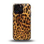 leopard fur back phone cover | glass case for iphone 16 pro