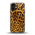 leopard fur back phone cover | glass case for iphone 16