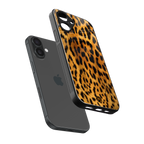 leopard fur back phone cover | glass case for iphone 16