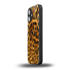 leopard fur back phone cover | glass case for iphone 16