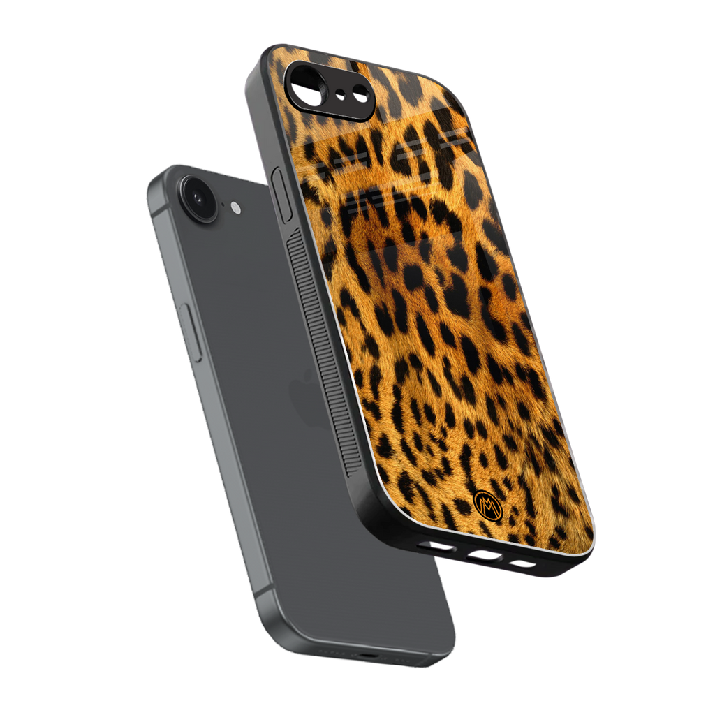 leopard fur back phone cover | glass case for iphone 16e
