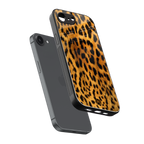 leopard fur back phone cover | glass case for iphone 16e