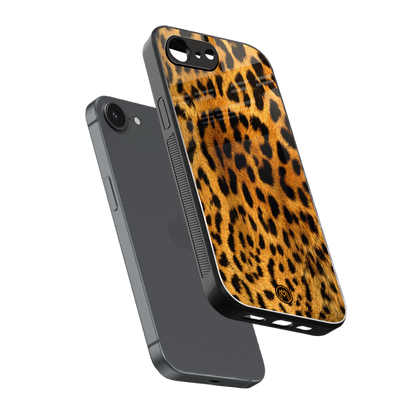 leopard fur back phone cover | glass case for iphone 16e