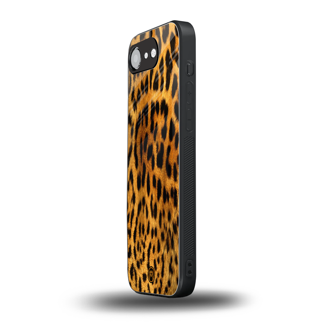 leopard fur back phone cover | glass case for iphone 16e