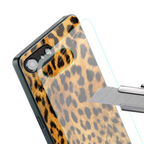 leopard fur back phone cover | glass case for iphone 16e