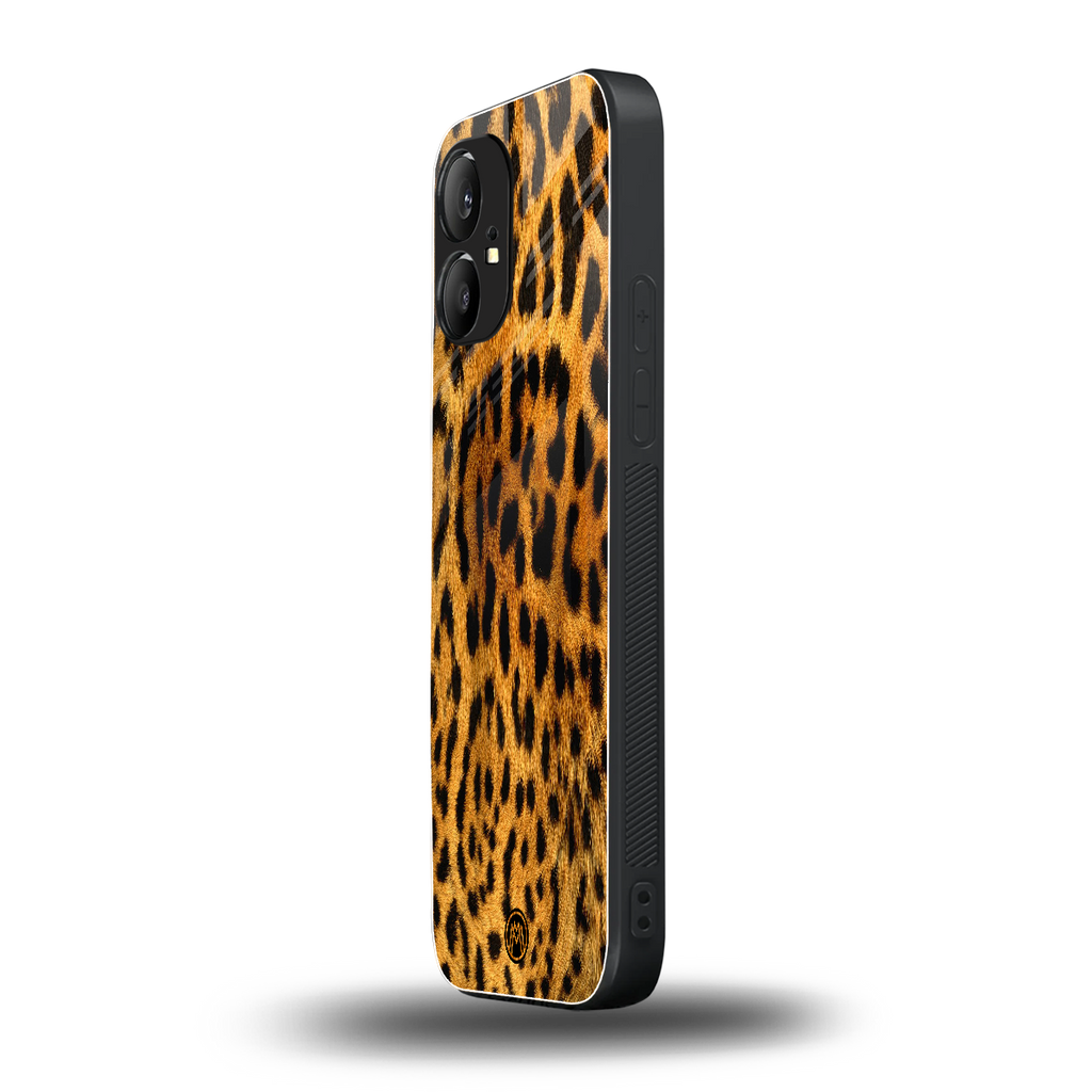 leopard fur back phone cover | glass case for nothing phone 1